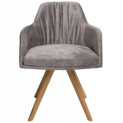 Moderner Tischsessel aus Velours Grau - Faunatia^Wohnen Hot