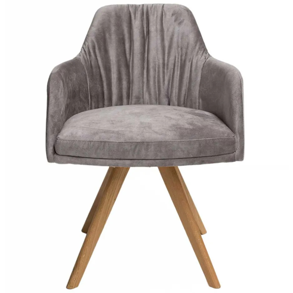 Moderner Tischsessel aus Velours Grau - Faunatia^Wohnen Hot