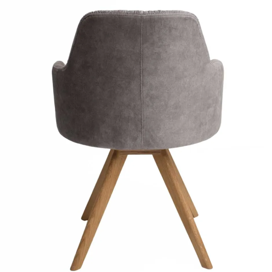 Moderner Tischsessel aus Velours Grau - Faunatia^Wohnen Hot