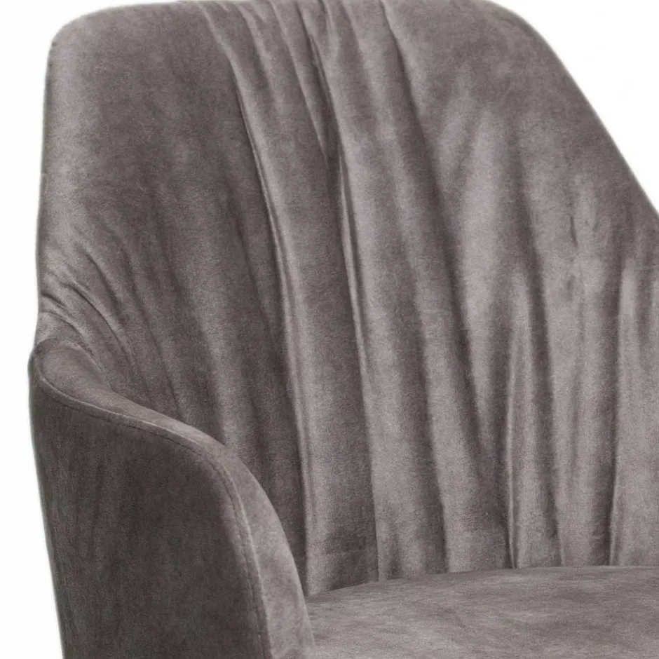 Moderner Tischsessel aus Velours Grau - Faunatia^Wohnen Hot