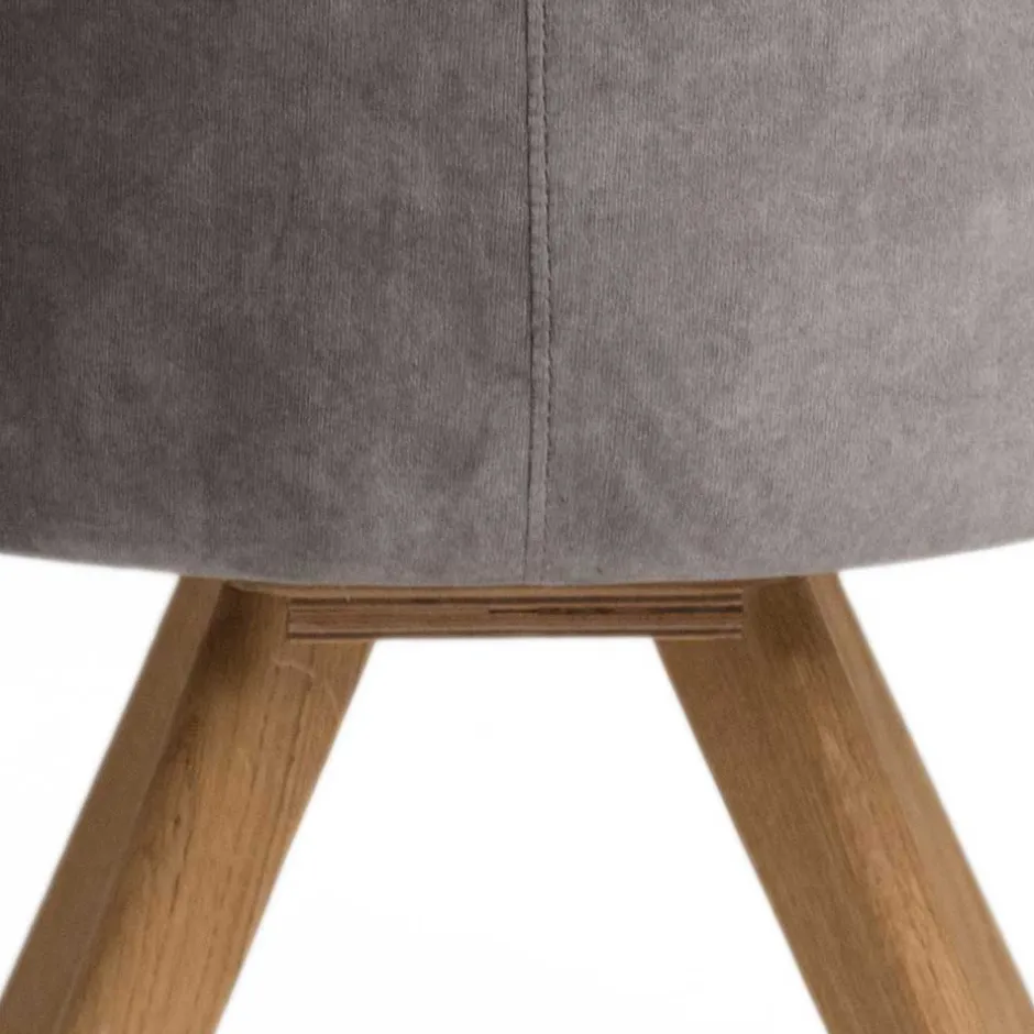 Moderner Tischsessel aus Velours Grau - Faunatia^Wohnen Hot