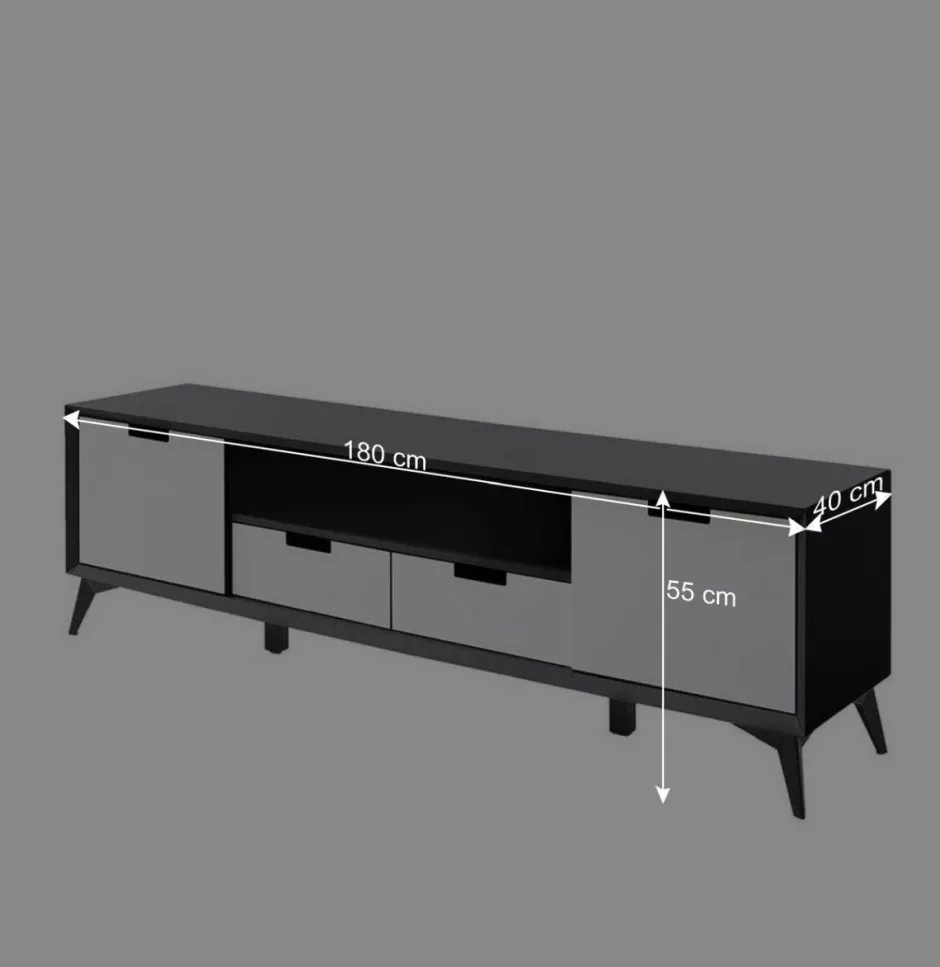 Wohnen Moderner TV Unterschrank in Weiß & Grau - Vadids