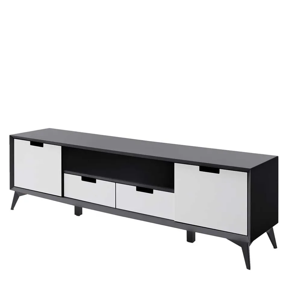 Wohnen Moderner TV Unterschrank in Weiß & Grau - Vadids