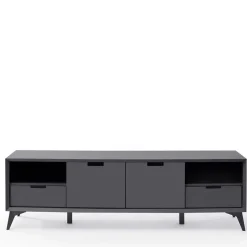 Wohnen Moderner TV Unterschrank in Weiß & Grau - Vadids