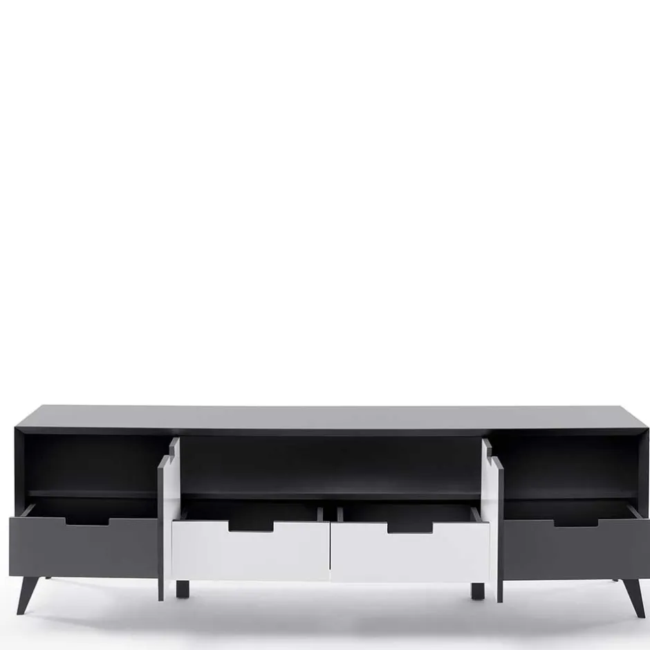 Wohnen Moderner TV Unterschrank in Weiß & Grau - Vadids