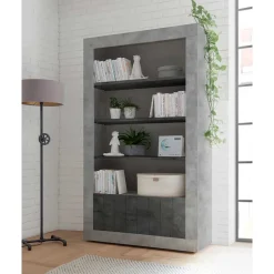 Wohnen Modernes Bücherregal in Grau zweifarbig - Bari