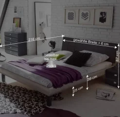 Wohnen Modernes Bett Concista in Beton-Optik