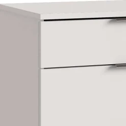 Wohnen Modernes Bett in Weiß mit Dunkelgrau - Oledra