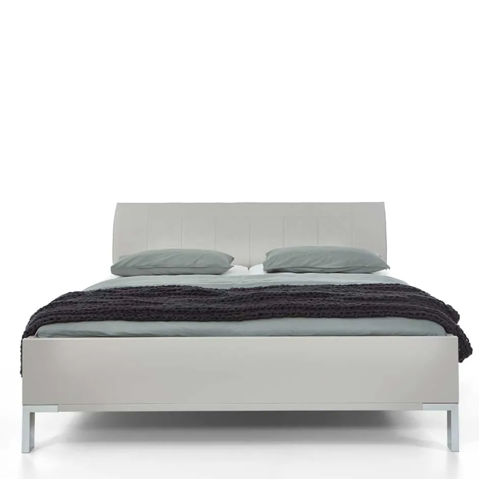 Wohnen Modernes Designbett in hellem Grau - Nucina