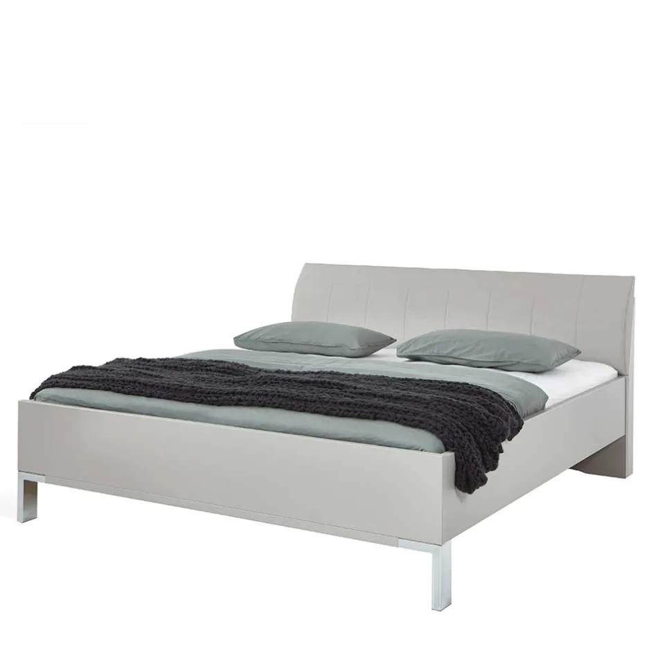 Wohnen Modernes Designbett in hellem Grau - Nucina