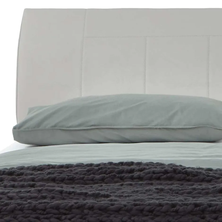 Wohnen Modernes Designbett in hellem Grau - Nucina