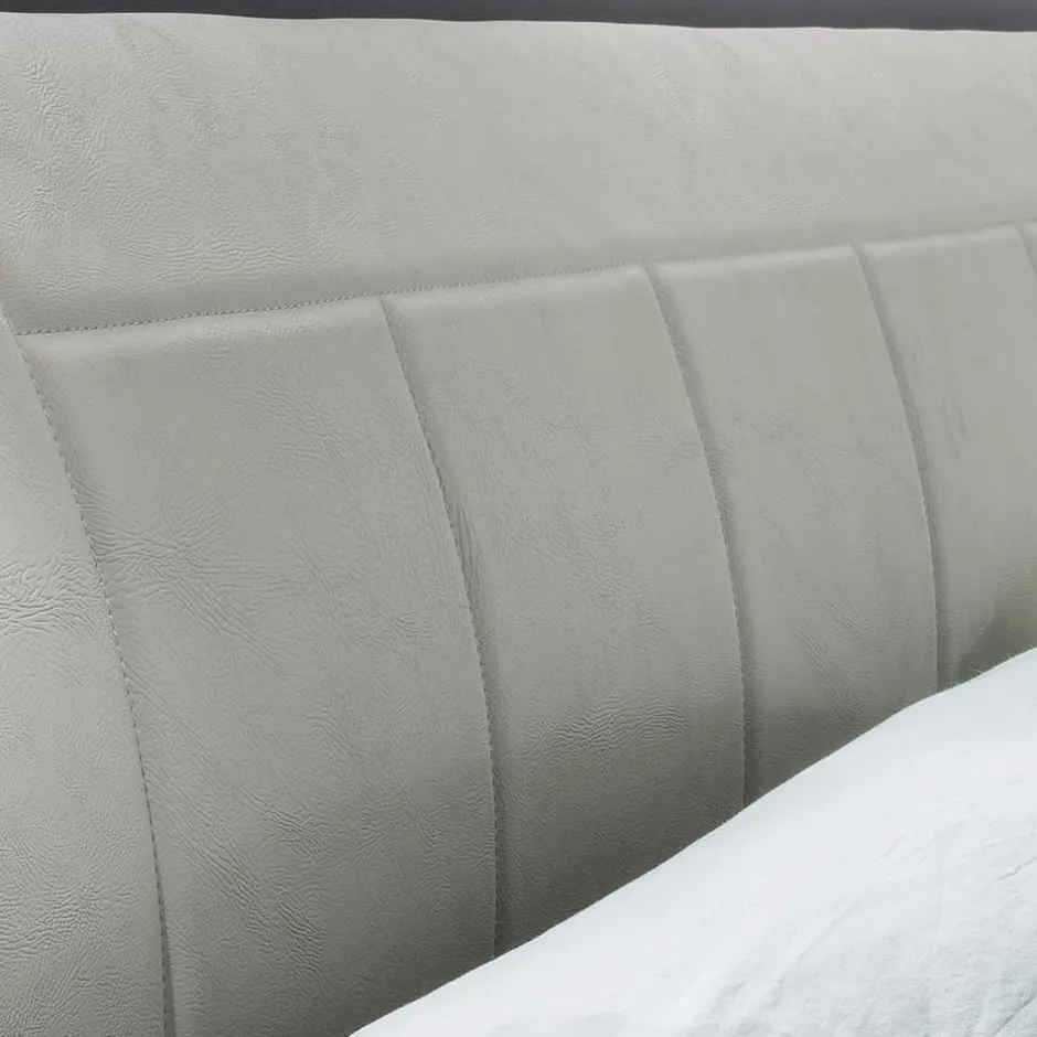 Wohnen Modernes Designbett in hellem Grau - Nucina