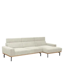 Wohnen Modernes Ecksofa in Creme Cordbezug - Caldizza