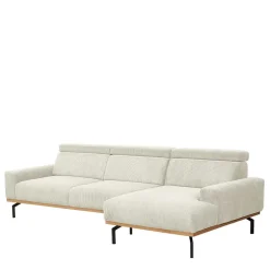 Wohnen Modernes Ecksofa in Creme Cordbezug - Caldizza