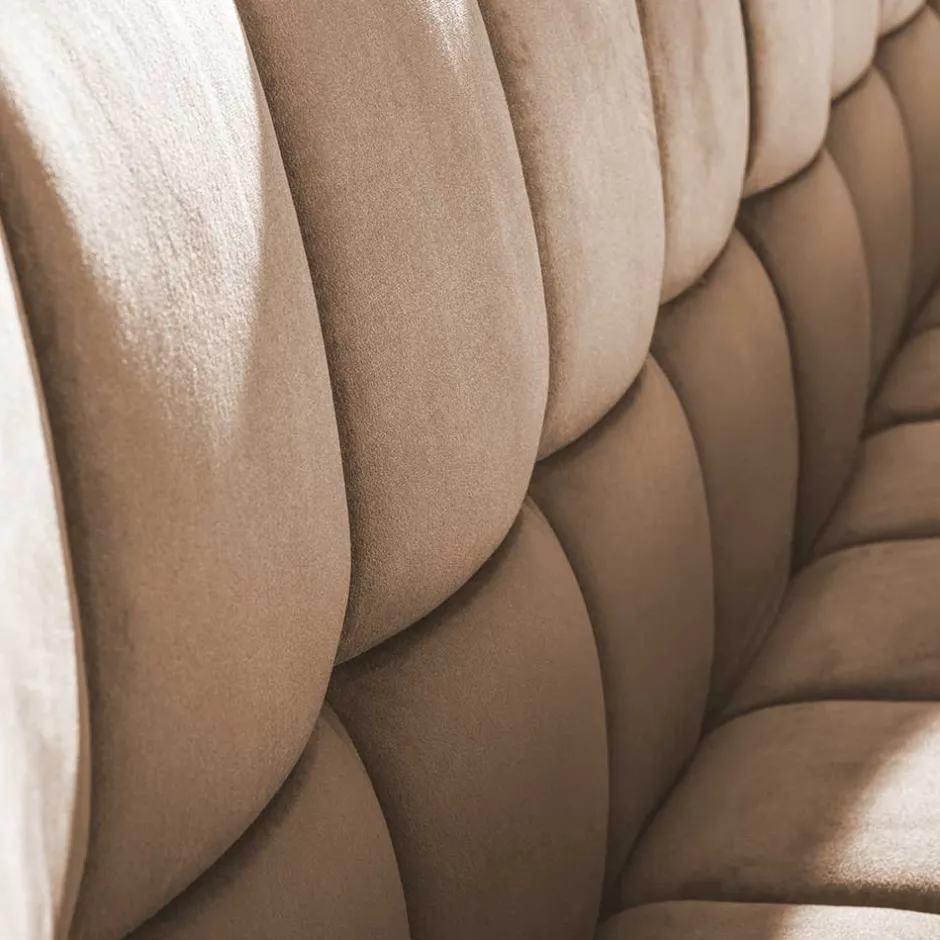Modernes Esstisch Sofa in Beige Samt - Foxxy^Wohnen Hot