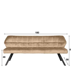 Modernes Esstisch Sofa in Beige Samt - Foxxy^Wohnen Hot