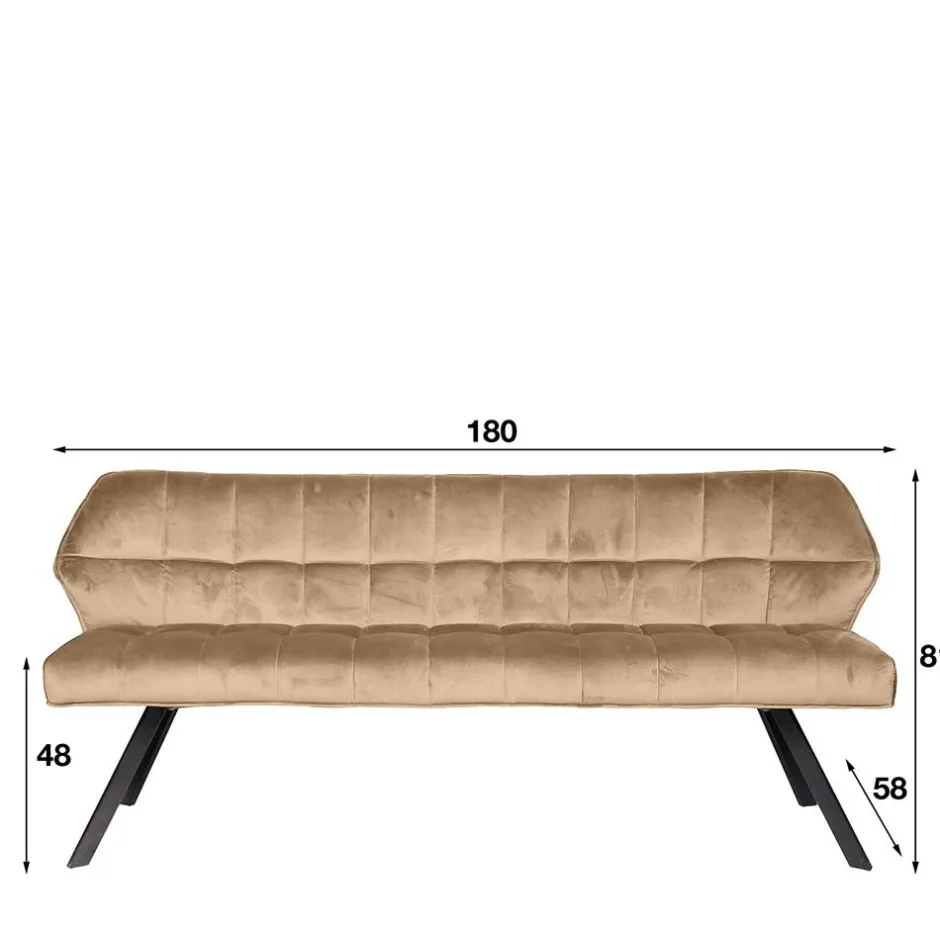 Modernes Esstisch Sofa in Beige Samt - Foxxy^Wohnen Hot