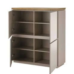 Wohnen Modernes Highboard in Taupe & Akazie - Anja