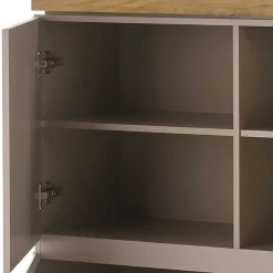 Wohnen Modernes Highboard in Taupe & Akazie - Anja