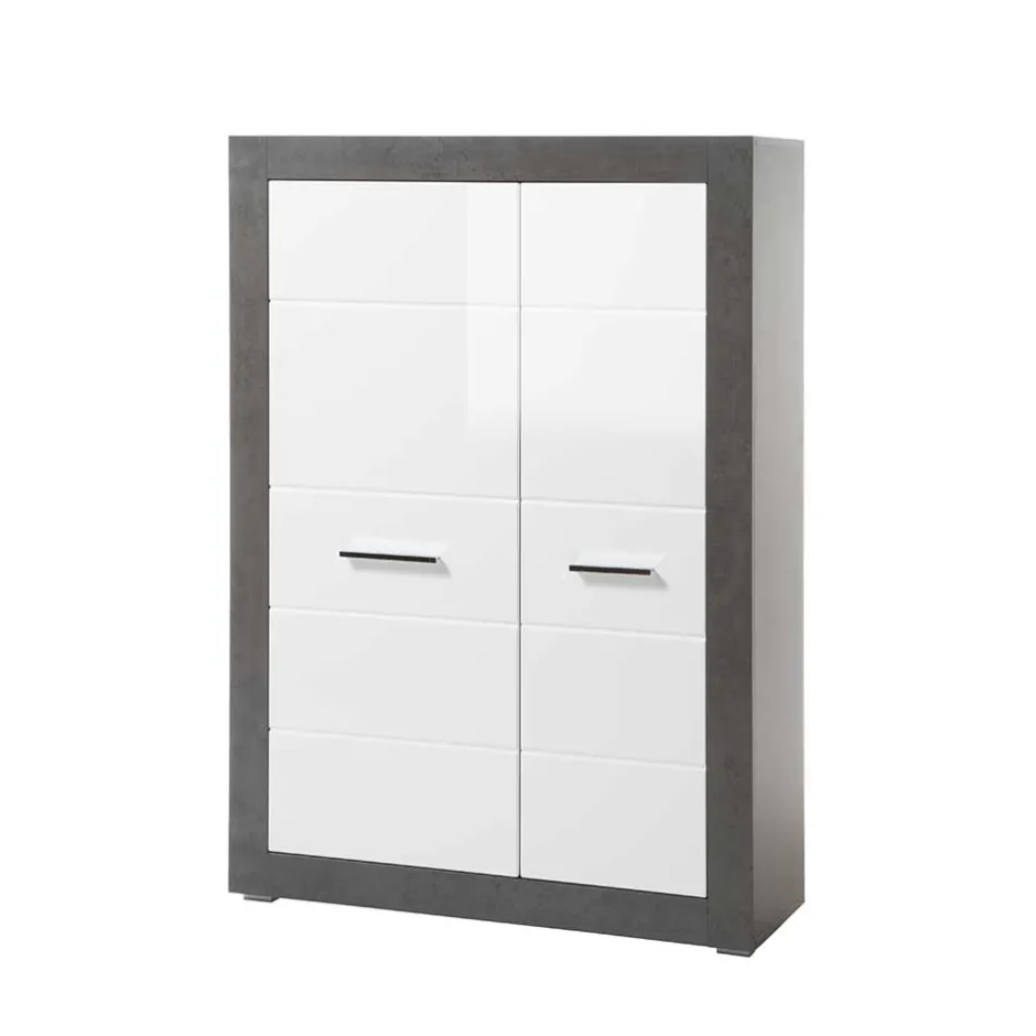 Modernes Hochglanz Highboard mit 2 Türen - Istensa I^Wohnen New