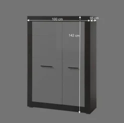 Modernes Hochglanz Highboard mit 2 Türen - Istensa I^Wohnen New