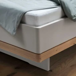 Wohnen Modernes Kunstlederbett in Beige - Crascanu