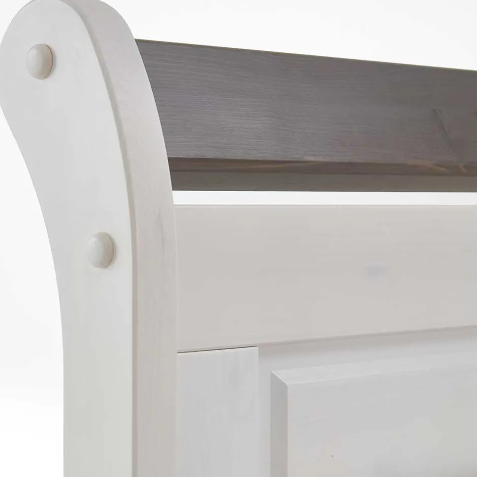 Modernes Landhausbett in Weiß & Grau - Caneon^Wohnen Sale