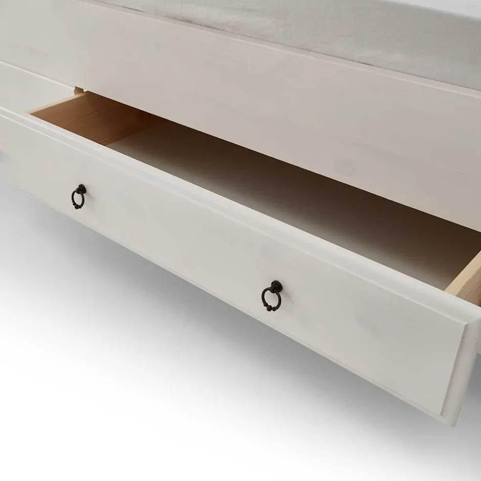 Modernes Landhausbett in Weiß & Grau - Caneon^Wohnen Sale