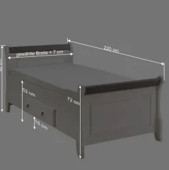 Modernes Landhausbett in Weiß & Grau - Caneon^Wohnen Sale