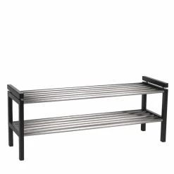 Modernes Schuhregal in Schwarz & Edelstahl - Geskan^Wohnen Hot