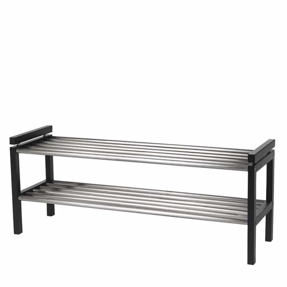 Modernes Schuhregal in Schwarz & Edelstahl - Geskan^Wohnen Hot