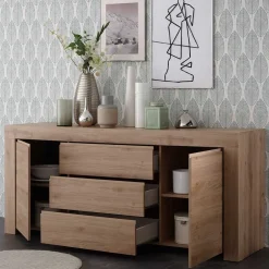 Wohnen Modernes Sideboard in Holznachbildung Eiche - Karika I