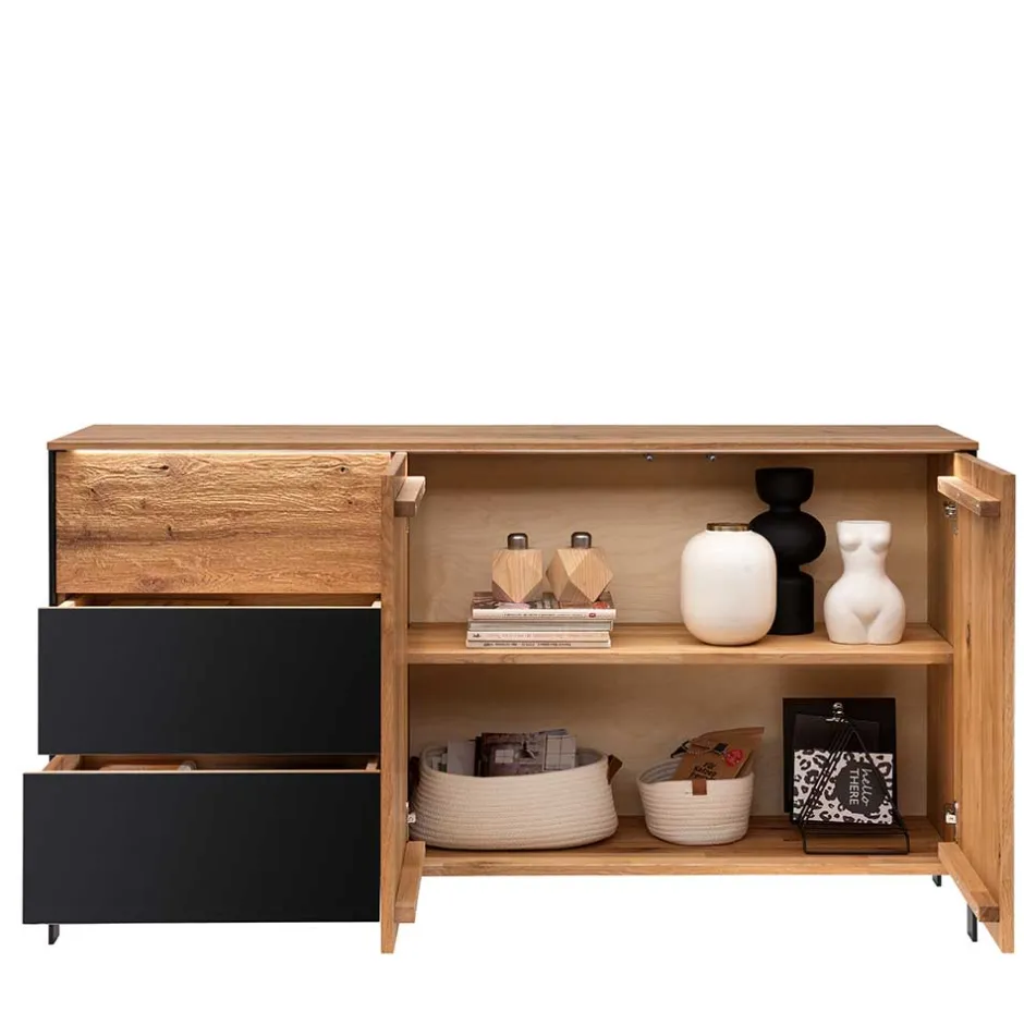 Modernes Sideboard in Wildeiche und Anthrazit - Claas^Wohnen New