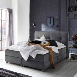 Modernes Stauraum-Boxspringbett in Anthrazit - Zavagossa^Wohnen Outlet
