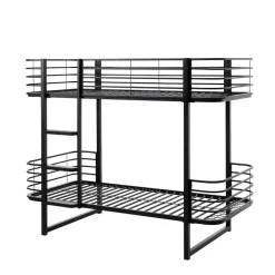 Modernes Stockbett aus Metall in Schwarz - Plentios^Wohnen New