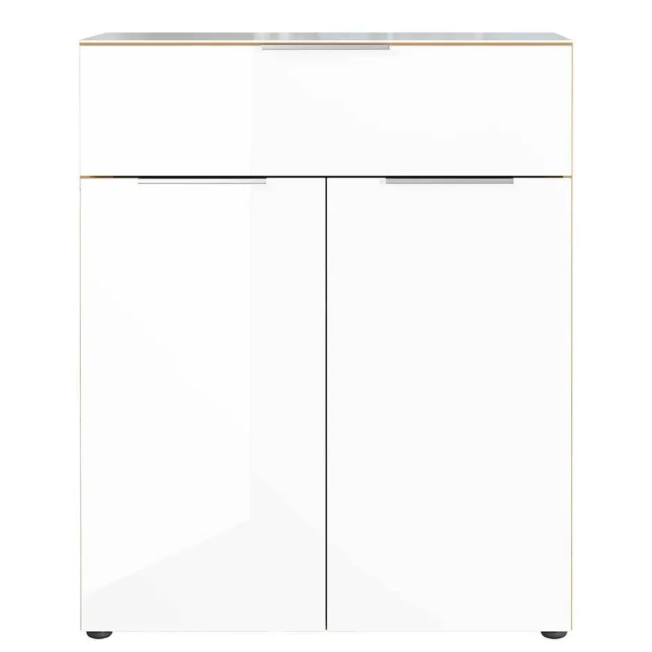 Wohnen Modernes Vertiko in Weiß & Wildeiche - Duclia