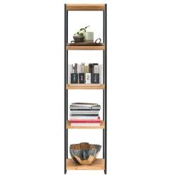 Modernes Wildeiche Regal mit Stahlgerüst - Sluganov^Wohnen New