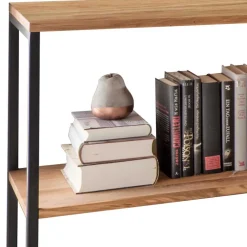 Modernes Wildeiche Regal mit Stahlgerüst - Sluganov^Wohnen New