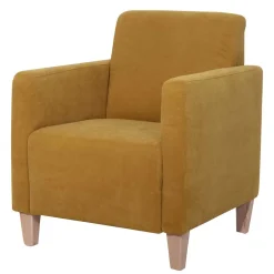 Wohnen Modern-kantiger Sessel in Gelb und Buche - Crasting