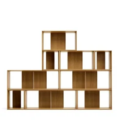 Wohnen Modulares Standregal in Eiche Furnier - Hero (neunteilig)
