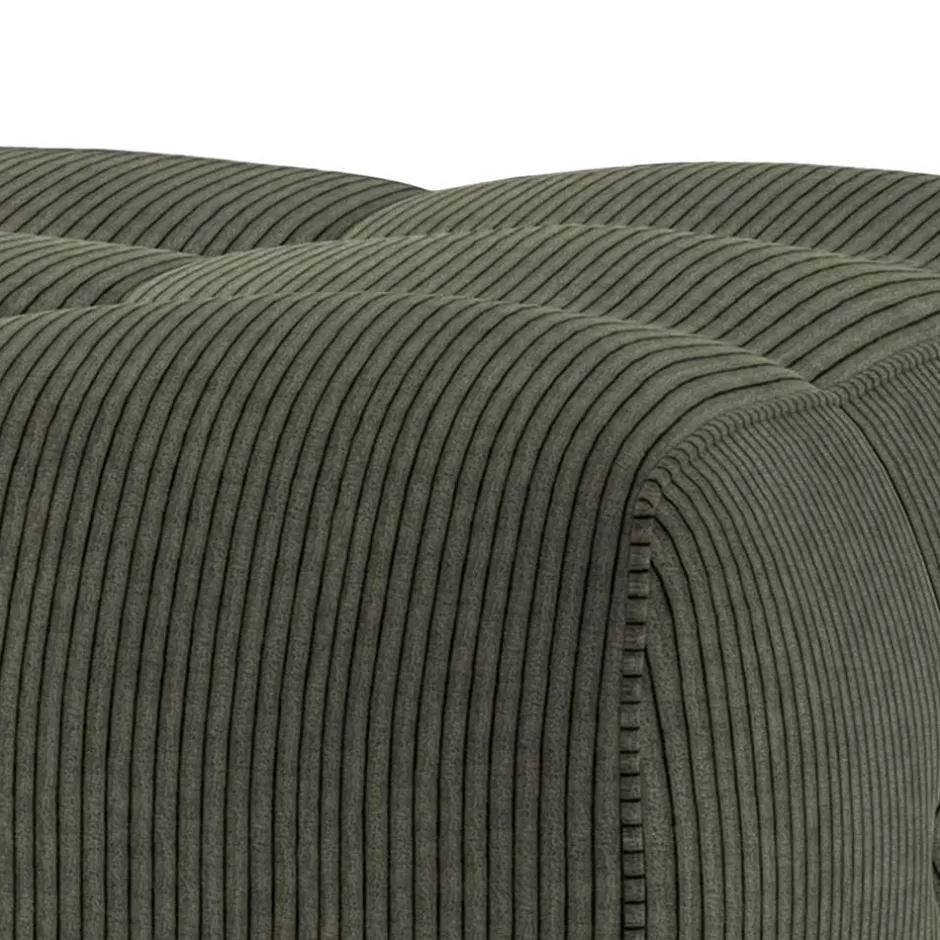 Wohnen Modulsofa Hocker in Blassgrün Cord - Praggio