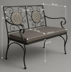 Mosaik Gartenbank mit zwei Sitzplätzen - Estravo^Wohnen Best