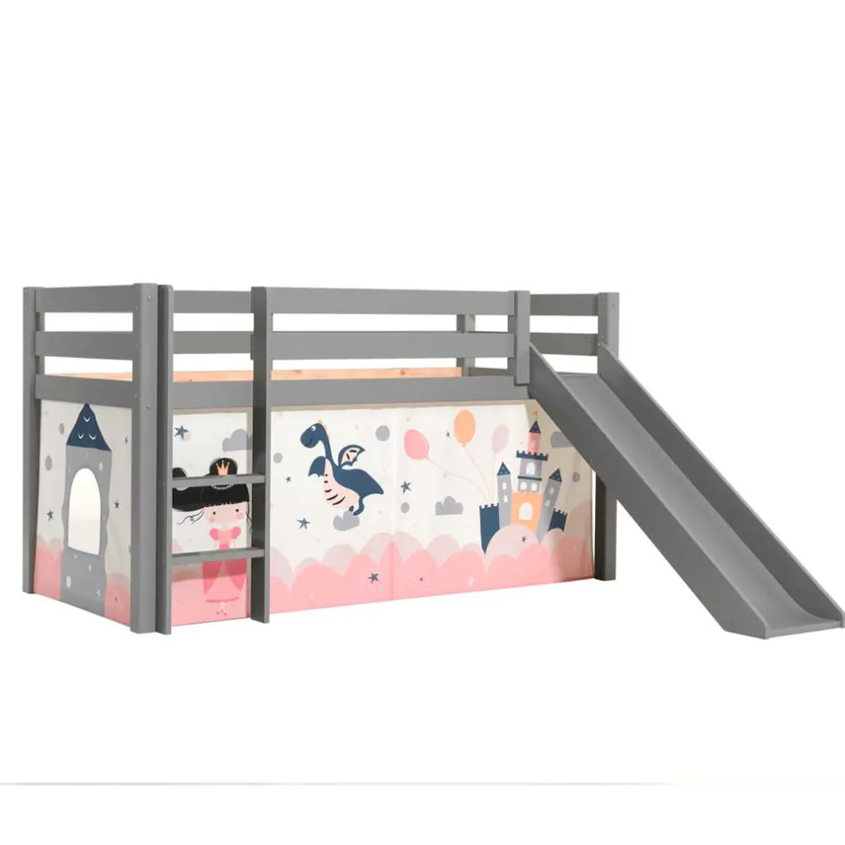 Kinder Wohnen Märchenhaftes Hochbett mit Vorhangset - Karin