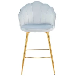 Wohnen Muschel Barstühle in Hellgrau & Gold - Locceri (2er Set)