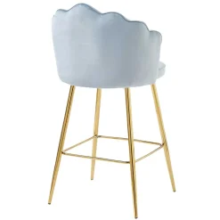 Wohnen Muschel Barstühle in Hellgrau & Gold - Locceri (2er Set)