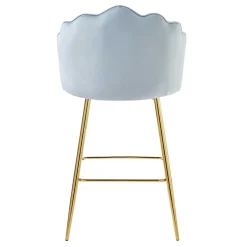 Wohnen Muschel Barstühle in Hellgrau & Gold - Locceri (2er Set)