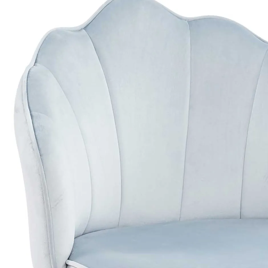 Wohnen Muschel Barstühle in Hellgrau & Gold - Locceri (2er Set)