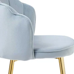 Wohnen Muschel Barstühle in Hellgrau & Gold - Locceri (2er Set)