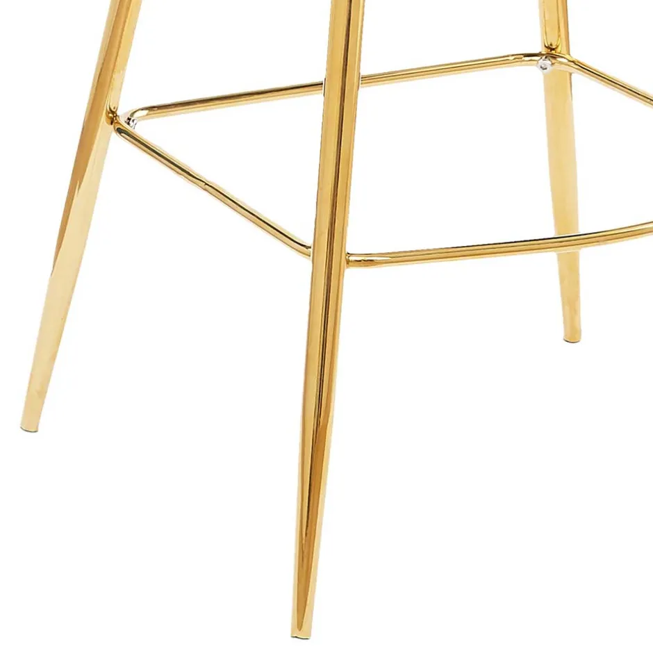 Wohnen Muschel Barstühle in Hellgrau & Gold - Locceri (2er Set)