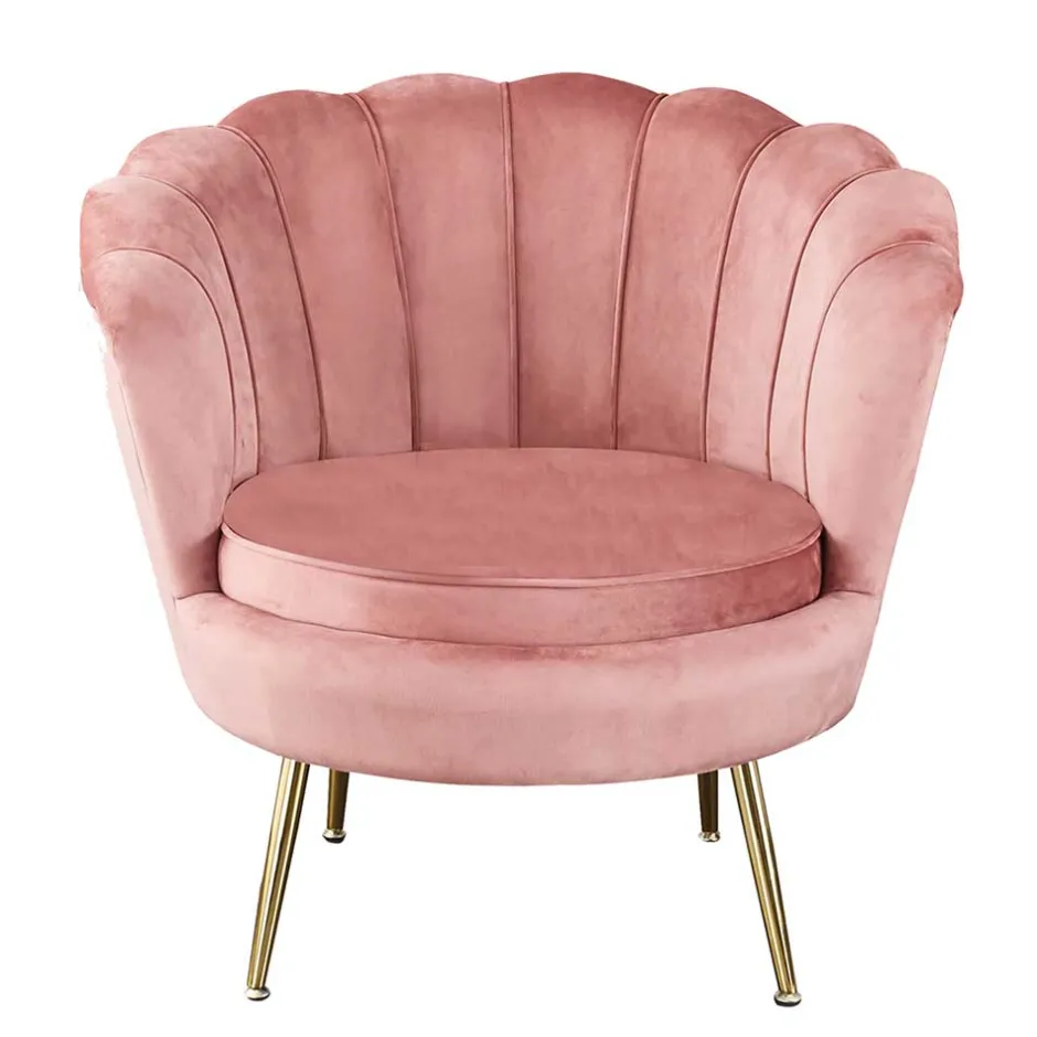 Wohnen Muschel Loungesessel in Rosa & Gold - Intiatos